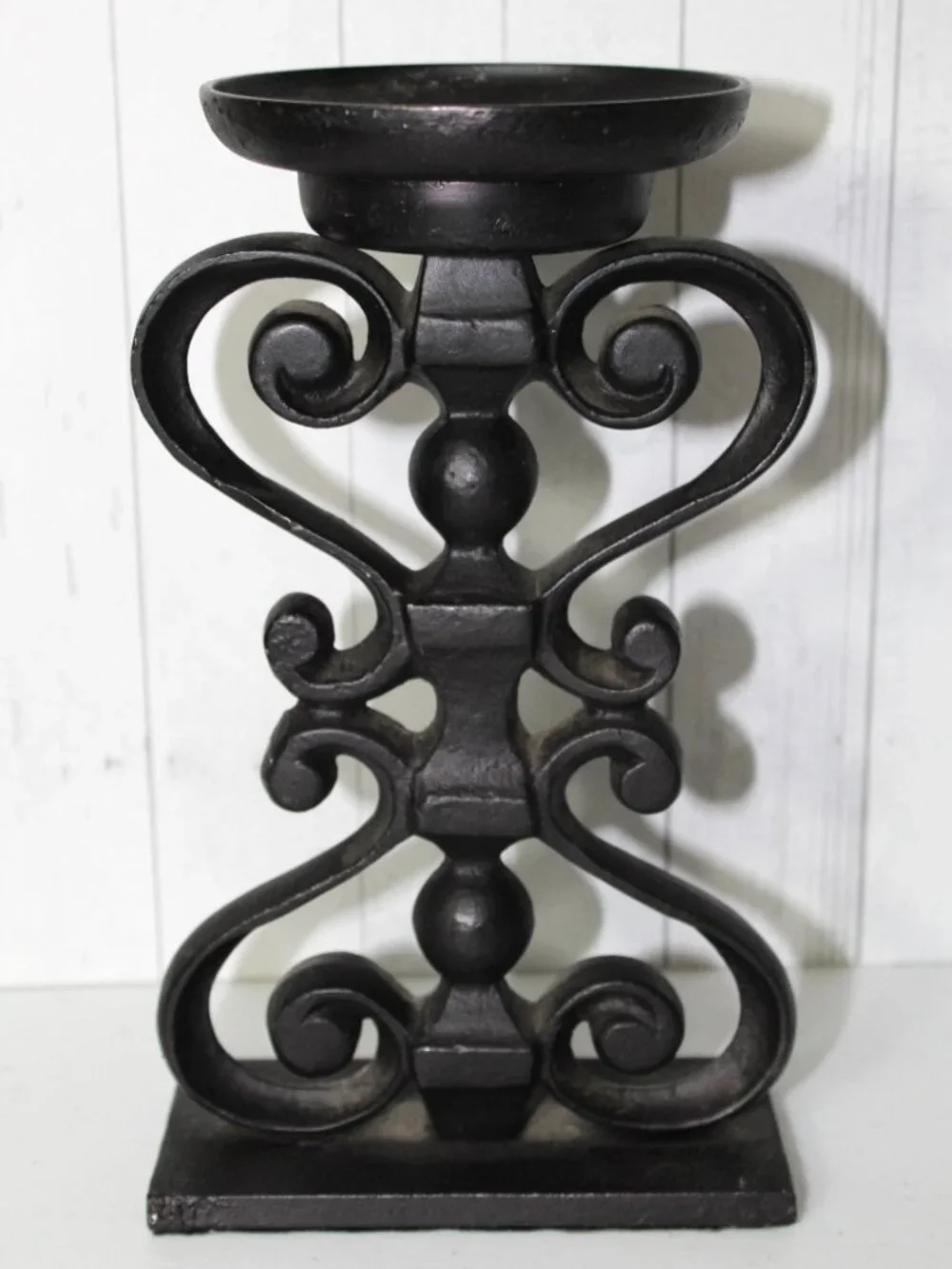 Pottery Barn Black Wrought Iron Metal Candle Holders Set Of Two
